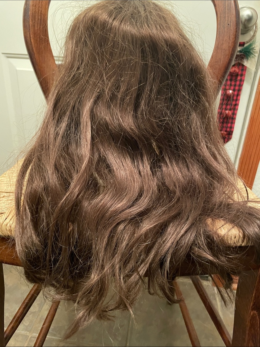 Charles Carroll wig European style human hair vintage Korea long brown with comb